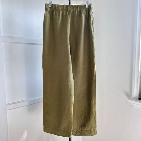 Madewell Women's Linen Blend Wide Leg Pant, Vintage Moss Green Size S - Picture 2 of 14